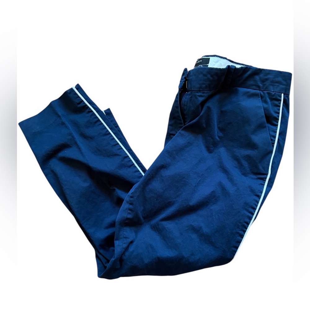 J. Crew Blue Chino Capris with White Trim